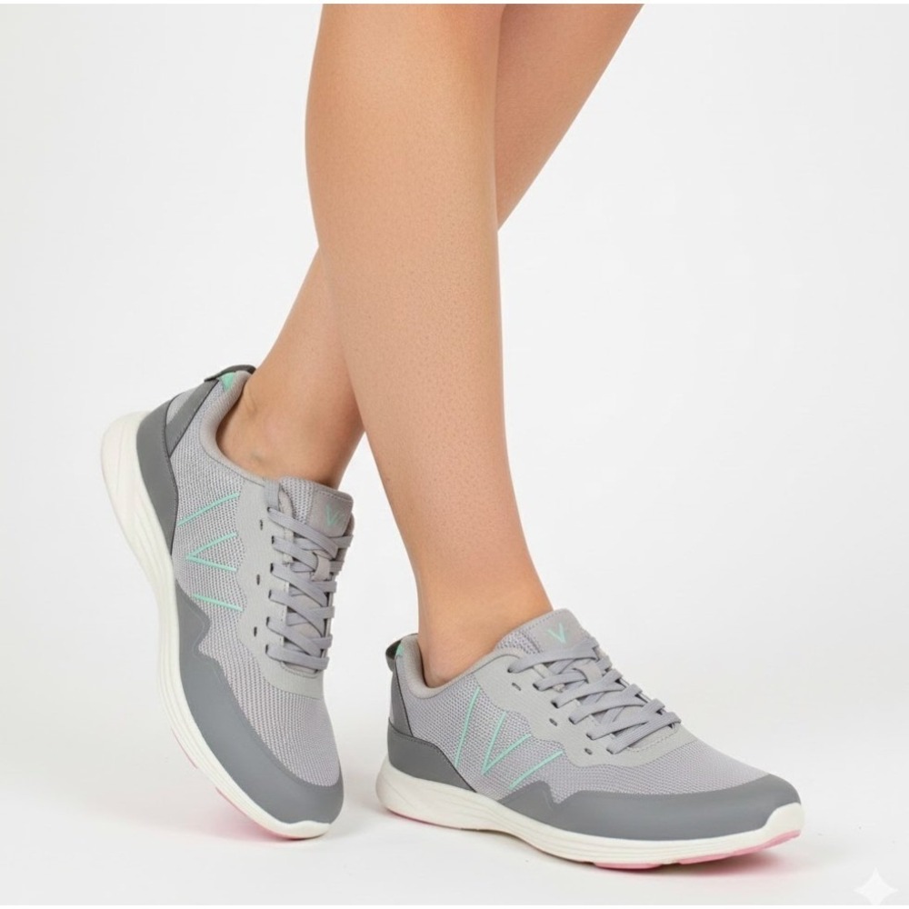 Vionic Agile Audie Walking Supportive Lace-Up Sneakers Light Grey Women's Size 9